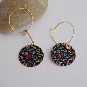 Mismatched Asymmetrical Confetti Mini Hoops